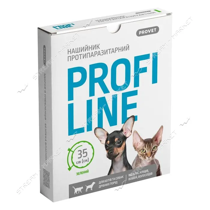 Ошейник Природа Provet PROFILINE для кошек и собак инсектоакарицид 35см зеленый