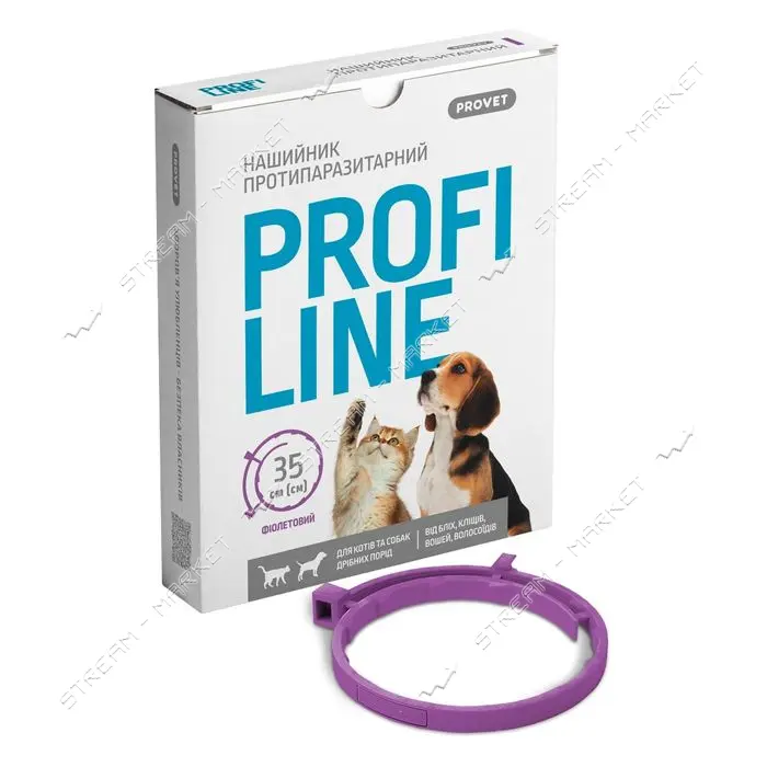 Ошейник Природа Provet PROFILINE для кошек и собак инсектоакарицид 35см фиолетовый