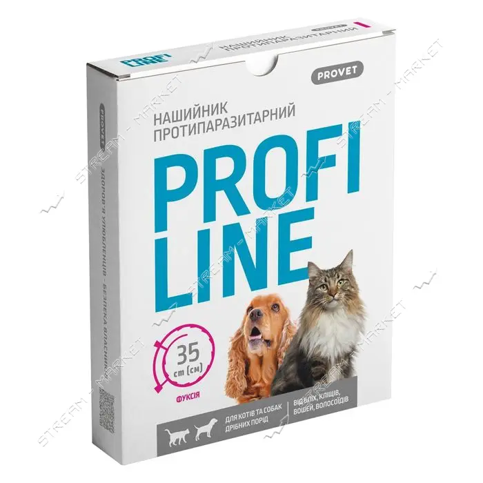Ошейник Природа Provet PROFILINE для кошек и собак инсектоакарицид 35см фуксия                      