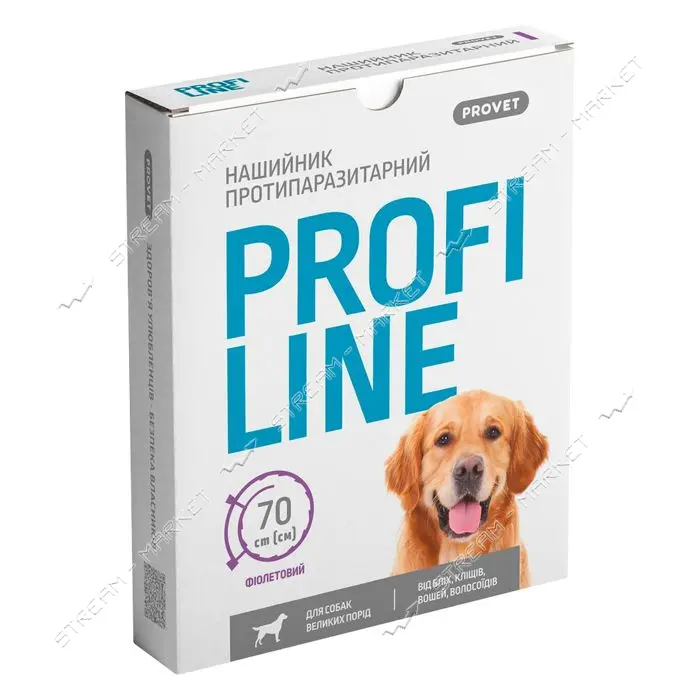 Ошейник Природа Provet PROFILINE для собак больших пород инсектоакарицид 70см фиолетовый