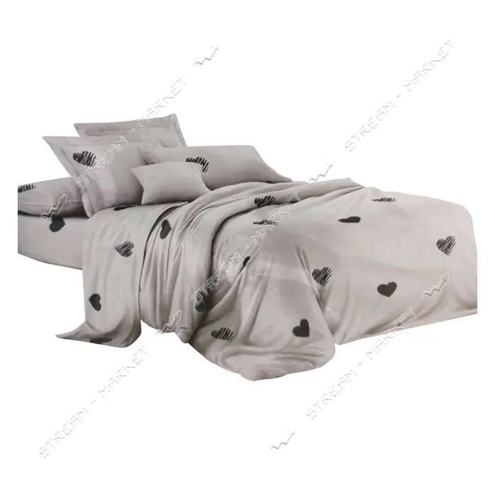 Постельное белье Textile House Бязь 65 150х210см полуторное сердечки на бежевом