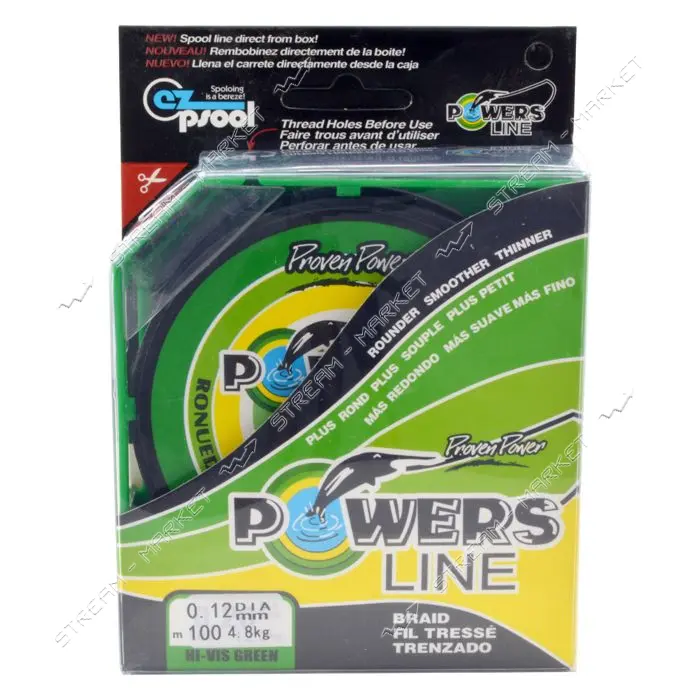 Шнур Power Pro 100мх0.12мм тест 4.8кг