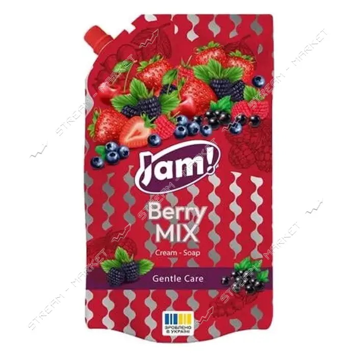 Крем-мыло JAM! Ягодный микс з глицерином дой-пак 900г                                               