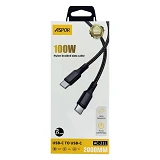 Кабель Aspor AC-21L Nylon Type-C to Type-C 100W 2м черный                                           