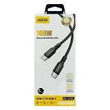 Кабель Aspor AC-21XL Nylon Type-C to Type-C 100W 3м черный                                          