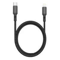 Кабель Aspor AC-22L Nylon Type-C to Lightning Silicone 27W 2м черный                                