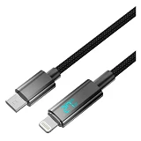 Кабель Aspor A088 Nylon Charge Display Type-C to Lightning 27W 1м черный