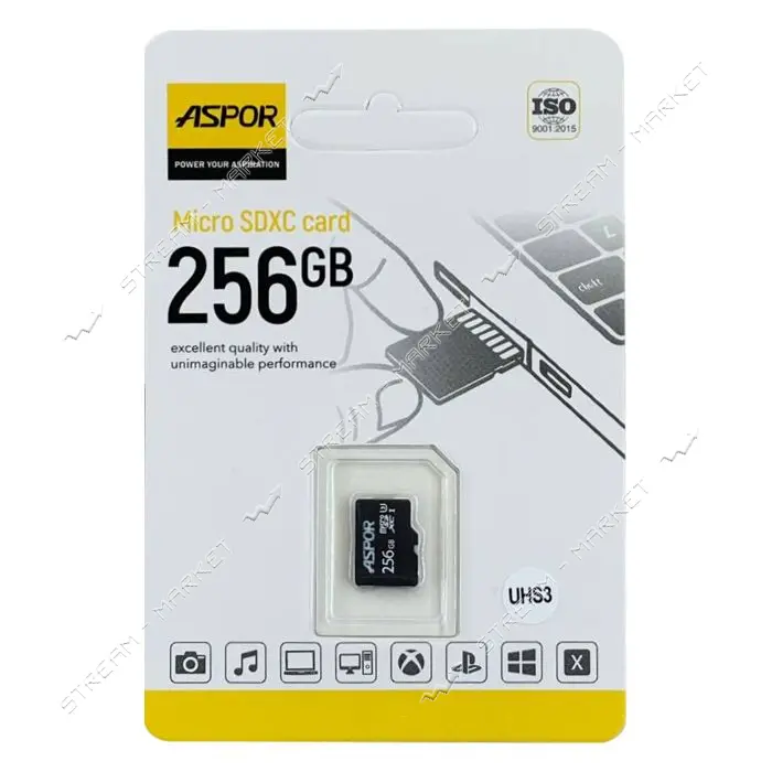Карта памяти Aspor 256GB MicroSDHC Class 10