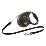 Рулетка Flexi Black Design для собак тросик размер S 5м зеленая                                     