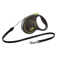 Рулетка Flexi Black Design для собак тросик размер S 5м зеленая                                     