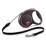 Рулетка Flexi Black Design для собак тросик M 5м розовая