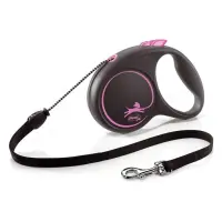 Рулетка Flexi Black Design для собак тросик M 5м розовая                                            