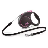 Рулетка Flexi Black Design для собак трос S 5м розовая                                              