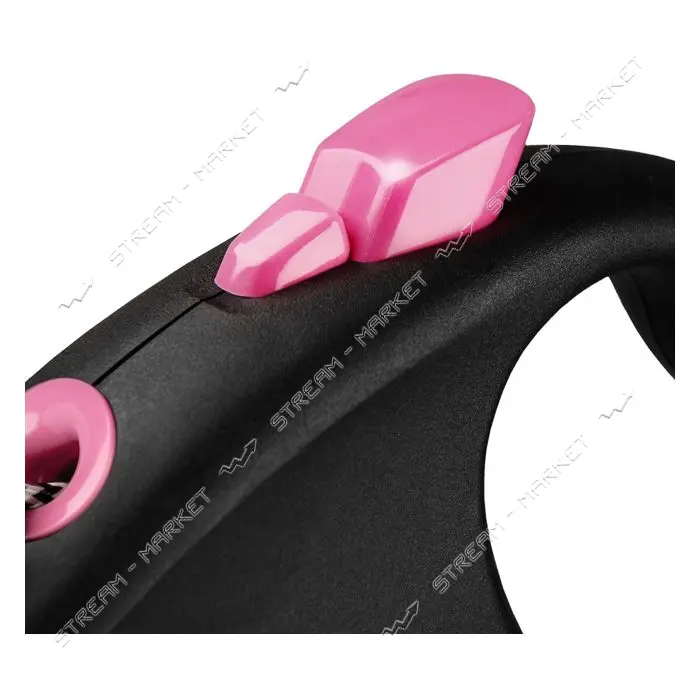 Рулетка Flexi Black Design для собак тросик XS 3м розовая