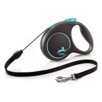 Рулетка Flexi Black Design для собак тросик M 5м синяя                                              