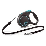 Рулетка Flexi Black Design для собак тросик S 5м синяя                                              