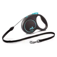 Рулетка Flexi Black Design для собак тросик S 5м синяя                                              