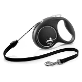 Рулетка Flexi Black Design для собак тросик M 5м черная