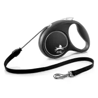 Рулетка Flexi Black Design для собак тросик M 5м черная                                             