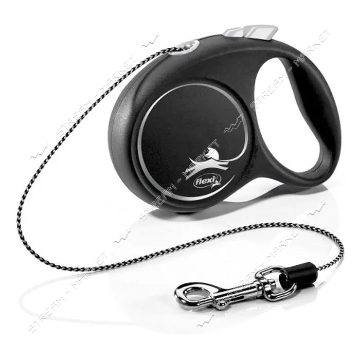 Рулетка Flexi Black Design для собак тросик размер XS 3м черная                                     