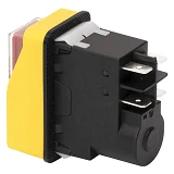 Пусковая электромагнитная кнопка Takel ESSB-21YC 4pin желтая рамка