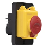 Пусковая электромагнитная кнопка Takel ESSB-31YC 4pin на панели желтая рамка                        