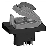 Пусковая электромагнитная кнопка Takel ESSB-32YC 5pin на панели желтая рамка