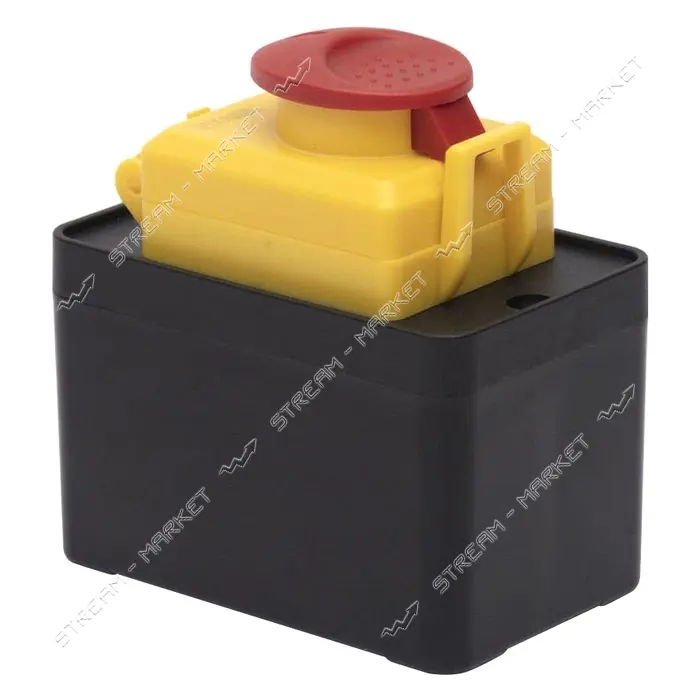 Пусковая электромагнитная кнопка Takel ESSB-33YC 4pin в корпусе желтая рамка
