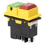 Пусковая электромагнитная кнопка Takel ESSB-101YC 4pin на панели желтая рамка