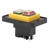 Пусковая электромагнитная кнопка Takel ESSB-121YC 4pin на панели желтая рамка