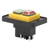 Пусковая электромагнитная кнопка Takel ESSB-122YC 5pin на панели желтая рамка                       
