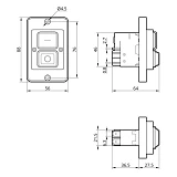 Пусковая электромагнитная кнопка Takel ESSB-122YC 5pin на панели желтая рамка                       