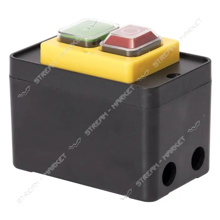 Пусковая электромагнитная кнопка Takel ESSB-123YC 4pin в корпусе желтая рамка                       