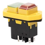 Пусковая электромагнитная кнопка Takel ESSB-142YC 5pin желтая рамка                                 