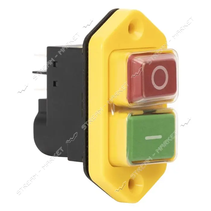 Пусковая электромагнитная кнопка Takel ESSB-142YC 5pin желтая рамка                                 