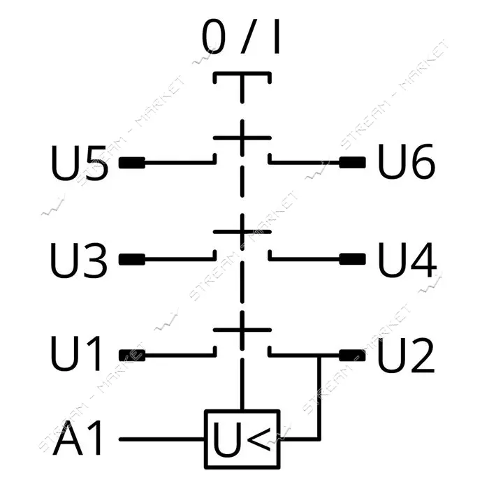 Пусковая электромагнитная кнопка Takel ESSB-172YC 7pin на панели желтая рамка