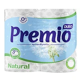 Туалетная бумага Диво Premio Natural 3 слоя 4 рулона белая                                          