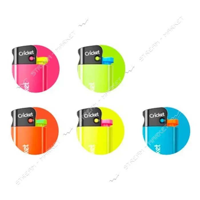 Зажигалка газовая Cricket Fluo 1х50шт оригинал