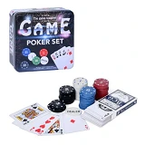 Набор для игры в покер в металлической коробке 15.5х15.5х5см