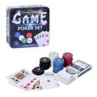 Набор для игры в покер в металлической коробке 15.5х15.5х5см