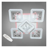 Люстра LED Diasha светодиодная 190Вт 12х60х60см 8157/4 плюс 4WH LED 3color dimmer белый