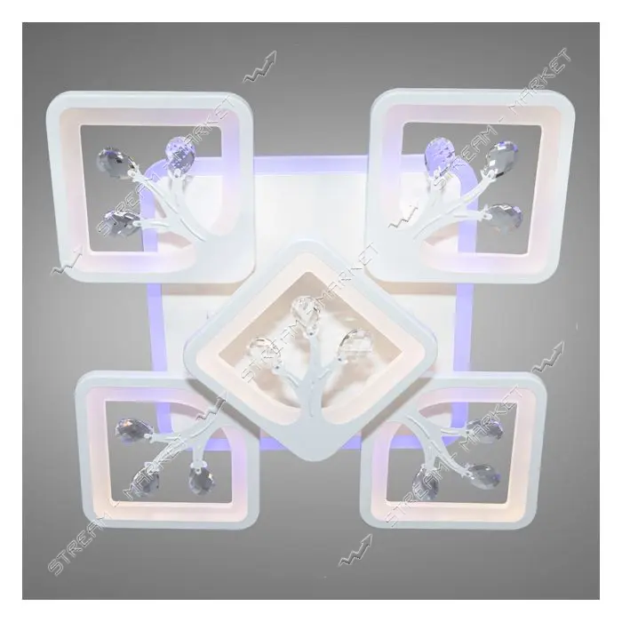 Люстра LED Diasha светодиодная 190Вт 12х60х60см 8157/4 плюс 4WH LED 3color dimmer белый