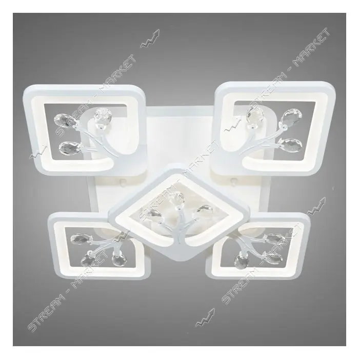 Люстра LED Diasha светодиодная 190Вт 12х60х60см 8157/4 плюс 4WH LED 3color dimmer белый