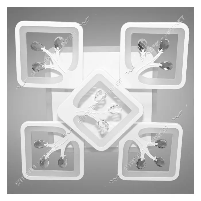 Люстра LED Diasha светодиодная 190Вт 12х60х60см 8157/4 плюс 4WH LED 3color dimmer белый