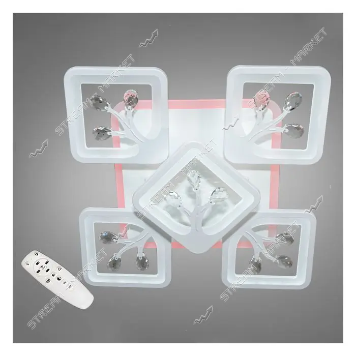 Люстра LED Diasha светодиодная 190Вт 12х60х60см 8157/4 плюс 4WH LED 3color dimmer белый