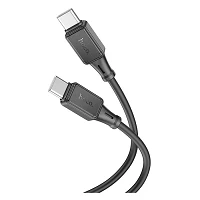 Кабель HOCO X101 Assistant 60W silicone charging data cable Type-C to Type-C black                  