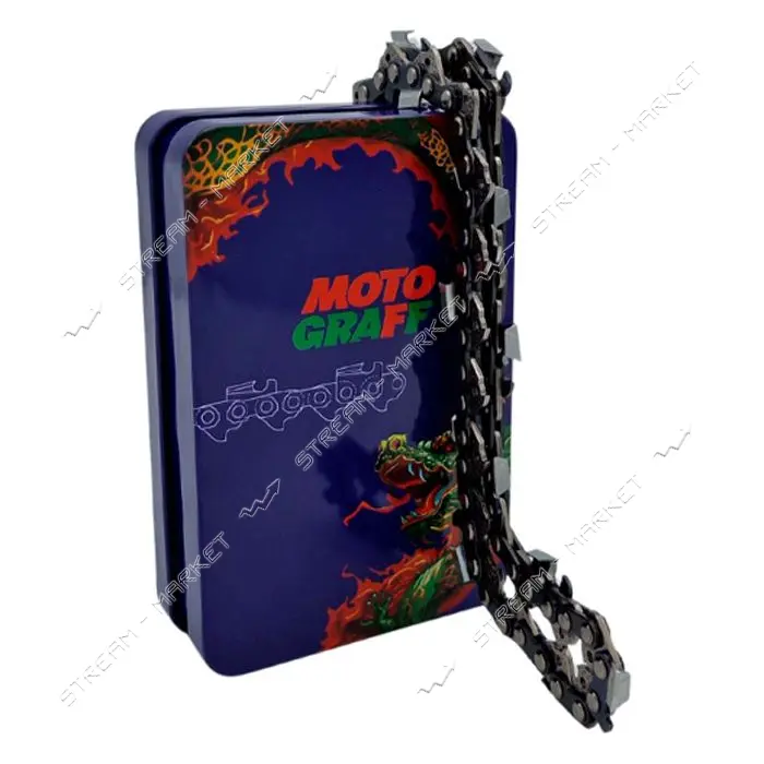 Цепь для бензопилы Motograff METAL BOX шаг 325 72 звена супер зуб толщина звеньев 1.5               