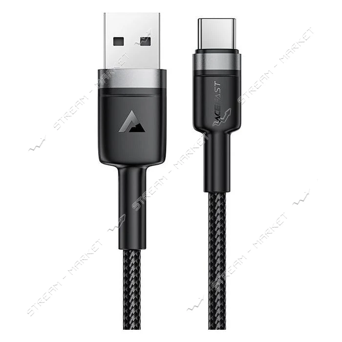 Кабель ACEFAST C22-04 USB-A to USB-C aluminum alloy charging data cable черный