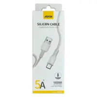 Кабель Aspor A082 Silicone Type-C 5А длина 1м белый                                                 