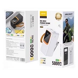 Портативное зарядное устройство Aspor A350 50000mAh 22.5W с фонариком Lightning/TypeC черное
